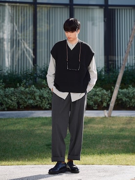 「SLICK（スリック）のアイテム」を使った、  風早ゆうたさん（メンズ・184cm）の秋コーディネート