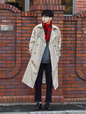 「Gramicci（グラミチ）のアイテム」を使った、  風早ゆうたさん（メンズ・184cm）の秋コーディネート