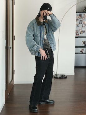 「Levi's（リーバイス）のアイテム（パンツ）」を使った、  風早ゆうたさん（メンズ・184cm）の春コーディネート