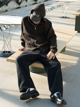 「アイテム（パーカー）」を使った、  風早ゆうたさん（メンズ・184cm）の冬コーディネート