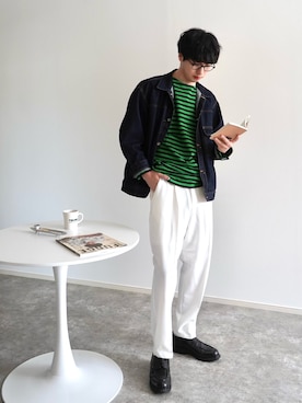 「EMMA  CLOTHES」｜「アイテム（その他）」を使った、  風早ゆうたさん（メンズ・184cm）の春コーディネート