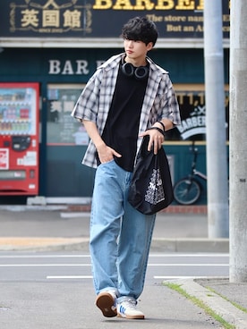 「CREARE -LINO-（クレアーレリノ）のアイテム（トップス）」を使った、  風早ゆうたさん（メンズ・184cm）の夏コーディネート