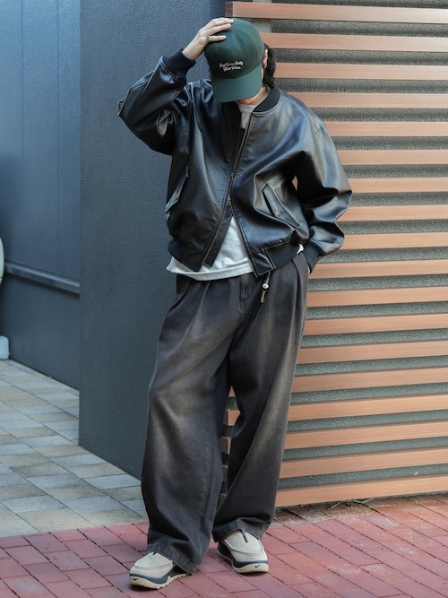 Bleme ma1 ma-1 PU合皮 ダブルジップ MA-1 ボンバージャケット