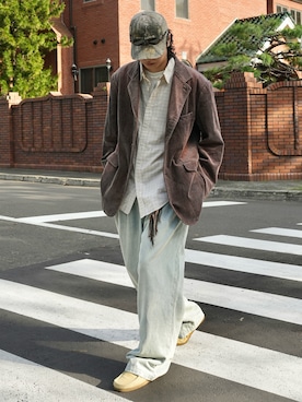 「アイテム（テーラードジャケット）」を使った、  風早ゆうたさん（メンズ・184cm）の秋コーディネート