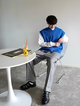 「EMMA  CLOTHES」｜「アイテム（その他）」を使った、  風早ゆうたさん（メンズ・184cm）の春コーディネート