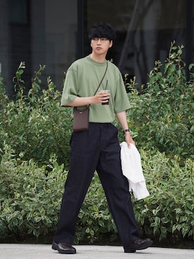「NANO universe（ナノユニバース）のアイテム」を使った、  風早ゆうたさん（メンズ・184cm）の夏コーディネート
