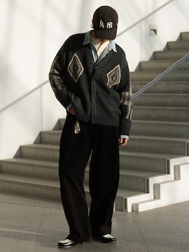 「アイテム（カーディガン/ボレロ）」を使った、  風早ゆうたさん（メンズ・184cm）の秋コーディネート