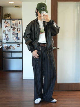 「アイテム（MA-1）」を使った、  風早ゆうたさん（メンズ・184cm）の夏コーディネート