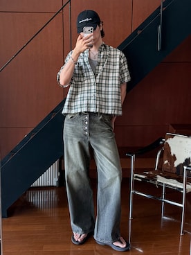 「アイテム（キャップ）」を使った、  風早ゆうたさん（メンズ・184cm）の夏コーディネート