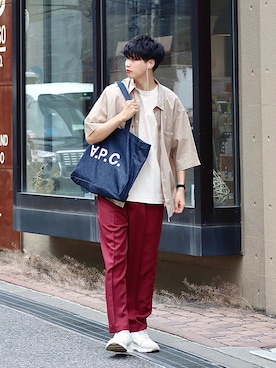 「A.P.C.」｜「アイテム（その他）」を使った、  風早ゆうたさん（メンズ・184cm）の夏コーディネート