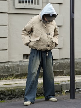 「クラークス」｜「アイテム（ジャケット/アウター）」を使った、  風早ゆうたさん（メンズ・184cm）の冬コーディネート