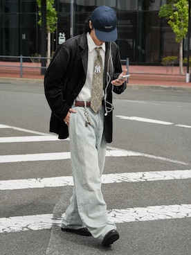 「アイテム（パンツ）」を使った、  風早ゆうたさん（メンズ・184cm）の秋コーディネート