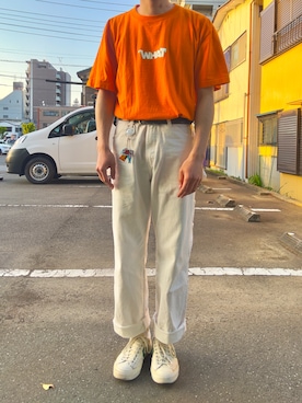 「アイテム（カーゴパンツ、ホワイト系）」を使った、すけまるさん（メンズ・170cm）の春コーディネート