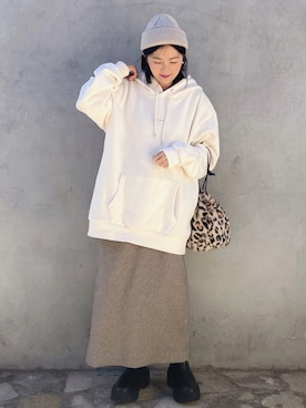 「巾着バッグ」｜「アイテム（ブーティ）」を使った、tingtingさん（レディース・153cm）の秋コーディネート