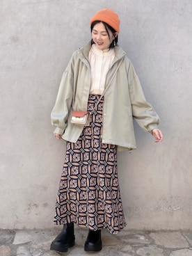 「アイテム（ブーティ）」を使った、tingtingさん（レディース・153cm）の春コーディネート