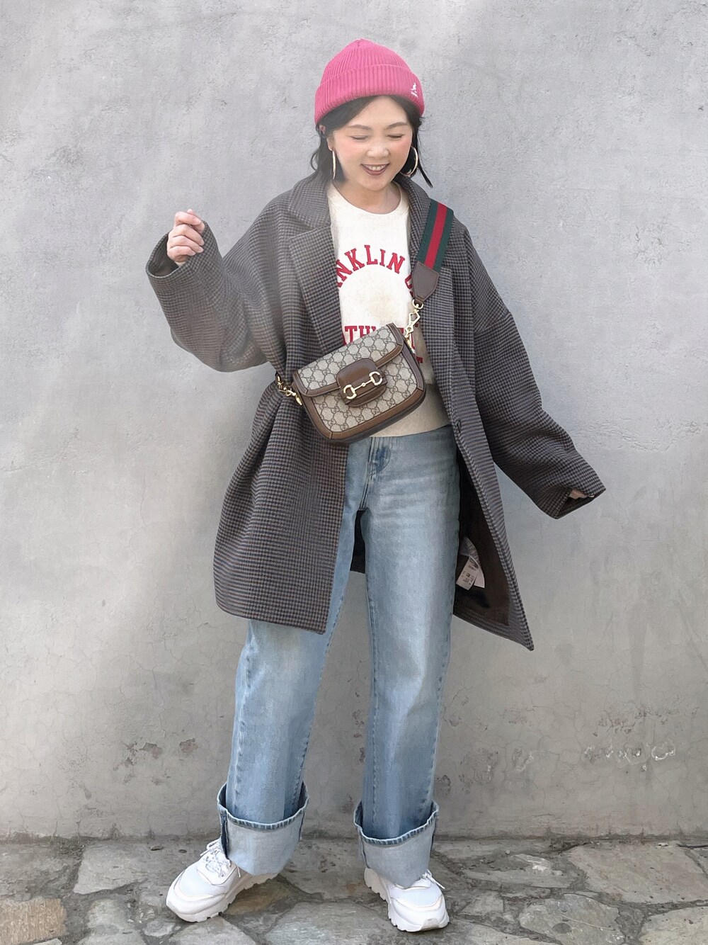 ニットキャップ/ビーニー（ピンク系）を使った「GUCCI」の人気