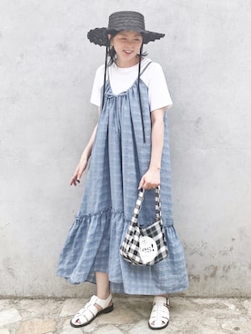 「RAGEBLUE（レイジブルー）のアイテム（ワンピース/ドレス）」を使った、tingtingさん（レディース・153cm）の夏コーディネート