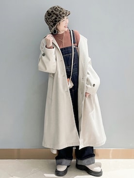 「レースアップシューズ」｜「アイテム（ステンカラーコート）」を使った、tingtingさん（レディース・153cm）の冬コーディネート