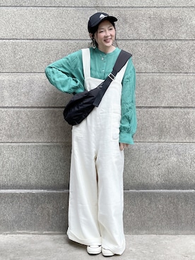 「Crisp（クリスプ）のアイテム（オールインワン・サロペット）」を使った、tingtingさん（レディース・153cm）の春コーディネート