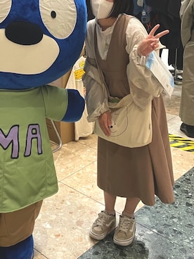 「Honeys（ハニーズ）のアイテム（ジャンパースカート）」を使った、min*自己満メモさん（レディース・156cm）の冬コーディネート