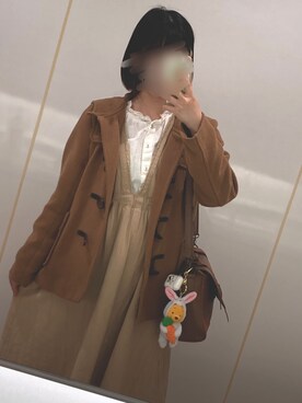 「chocol raffine robe（ショコラフィネローブ）のアイテム（ジャケット/アウター）」を使った、min*自己満メモさん（レディース・156cm）の春コーディネート
