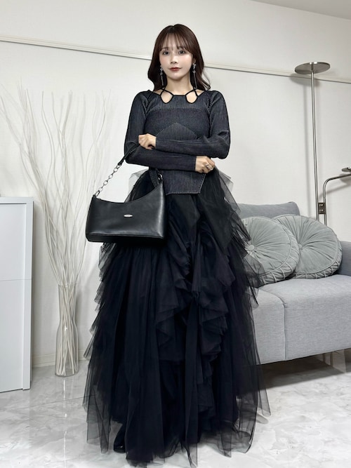 【新色追加】2way code neckイレリブ配色ニット