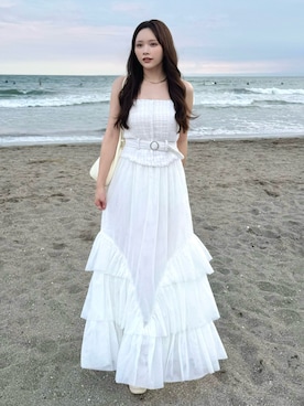 「アイテム（ワンピース/ドレス）」を使った、Harukaさん（レディース・158cm）の夏コーディネート