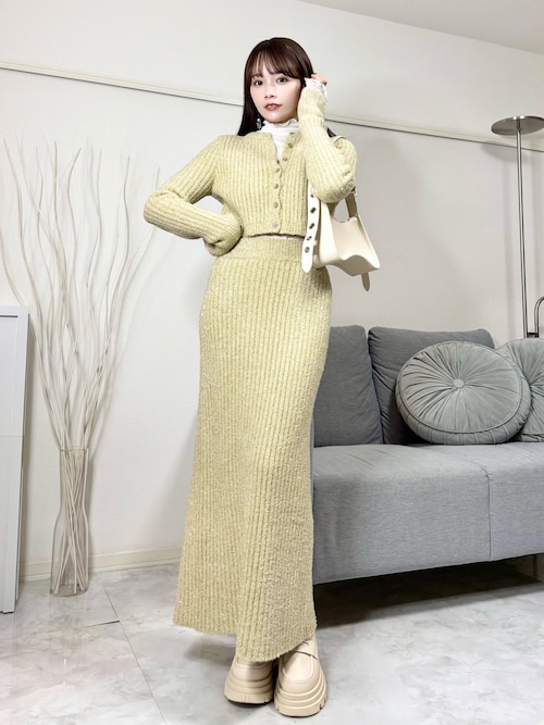 セール】GLITTER KNIT L/SK グリッター ニッ トロング スカート