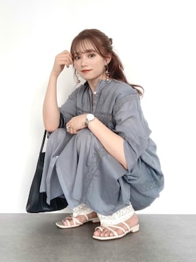 「トングサンダル」｜「アイテム（その他）」を使った、Harukaさん（レディース・158cm）の夏コーディネート