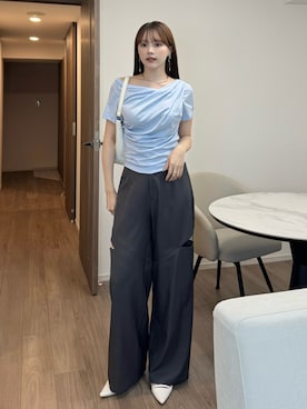 「アイテム（イヤリング）」を使った、Harukaさん（レディース・158cm）の夏コーディネート