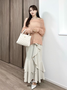 「アイテム（チョーカー）」を使った、Harukaさん（レディース・158cm）の春コーディネート