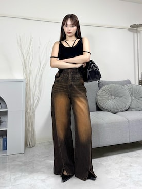 「アイテム（イヤリング）」を使った、Harukaさん（レディース・158cm）の夏コーディネート
