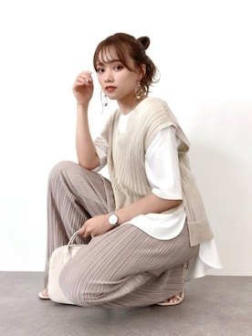 「Daniel Wellington（ダニエルウェリントン）のアイテム」を使った、Harukaさん（レディース・158cm）の夏コーディネート