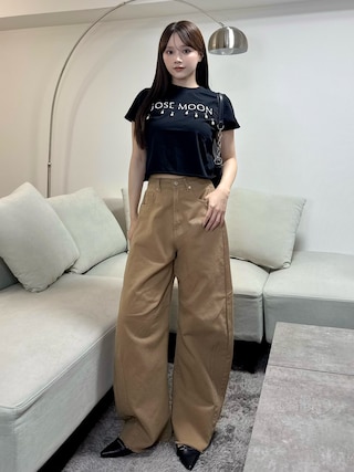 「Re:EDIT（リエディ）の[2025AW COLLECTION][低身長/高身長サイズ有]カツラギバレルレッグカーブパンツ（デニムパンツ）」を使った、Harukaさん（レディース・158cm）の秋コーディネート