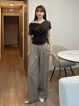 「Elishe（エリシェ）のアイテム」を使った、Harukaさん（レディース・158cm）の夏コーディネート