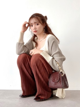 「秋トレンド2021」｜「アイテム（その他）」を使った、Harukaさん（レディース・158cm）の秋コーディネート