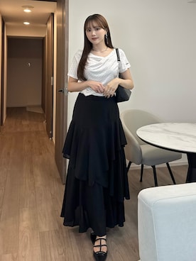 「アイテム（イヤリング）」を使った、Harukaさん（レディース・158cm）の夏コーディネート