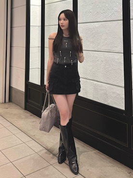 「miu miu（ミュウミュウ）のアイテム」を使った、Harukaさん（レディース・158cm）の夏コーディネート