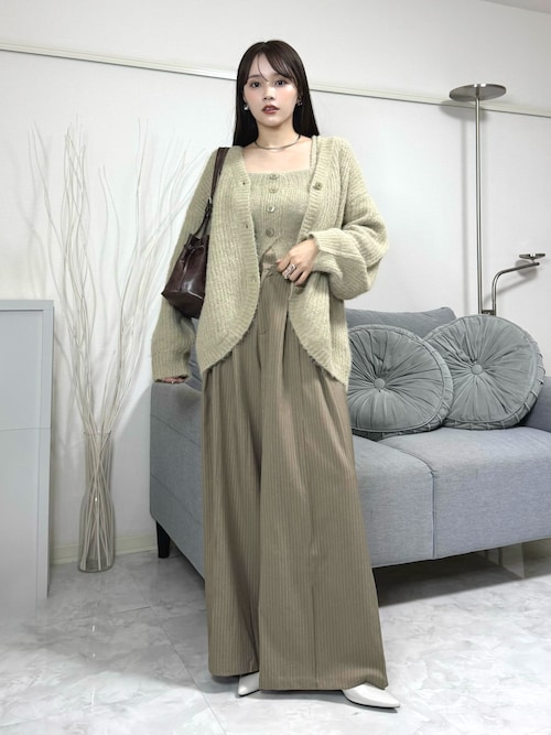 ヘアリーニットカーディガン（カーディガン/ボレロ）｜Elishe