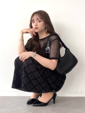 「earth music&ecology（アースミュージックアンドエコロジー）のアイテム」を使った、Harukaさん（レディース・158cm）の春コーディネート