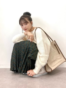 「チェック柄に恋してる」｜「アイテム（その他）」を使った、Harukaさん（レディース・158cm）の冬コーディネート