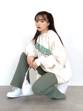 「スウエット」｜「アイテム（その他）」を使った、Harukaさん（レディース・158cm）の冬コーディネート