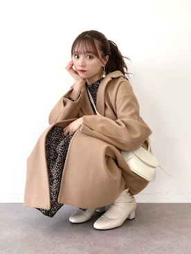 「earth music&ecology（アースミュージックアンドエコロジー）のアイテム（ジャケット/アウター）」を使った、Harukaさん（レディース・158cm）の冬コーディネート