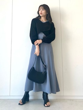 「ブルー」｜Harukaさん（レディース・158cm）の冬コーディネート