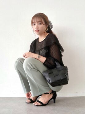 「秋トレンド2021」｜「アイテム（その他）」を使った、Harukaさん（レディース・158cm）の夏コーディネート