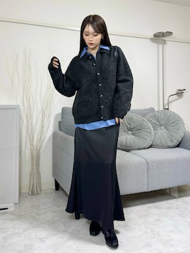 「アイテム（ボストンバッグ）」を使った、Harukaさん（レディース・158cm）の秋コーディネート