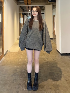 「アイテム（チョーカー）」を使った、Harukaさん（レディース・158cm）の秋コーディネート