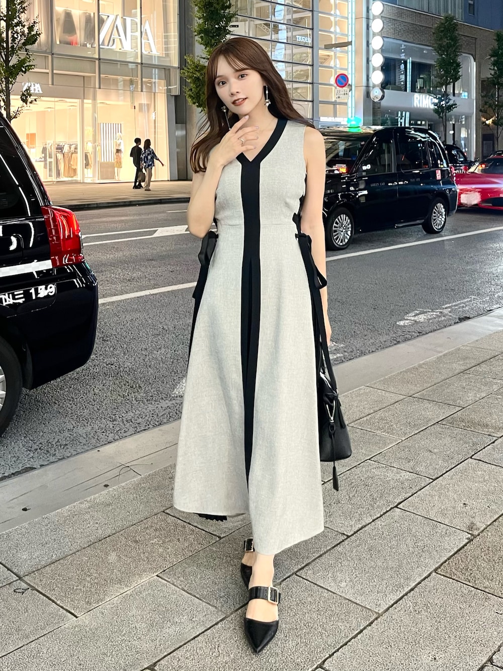 ♡ サイドプリーツバイカラーワンピース