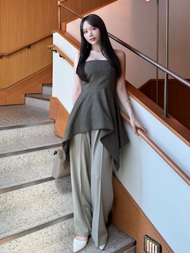「CAFUNE（カフネ）のアイテム」を使った、Harukaさん（レディース・158cm）の夏コーディネート