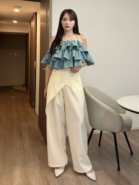 「アイテム（チョーカー）」を使った、Harukaさん（レディース・158cm）の夏コーディネート